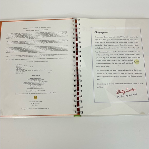 Betty Crocker 1999 Slow Cooker Recipe Book Hardback Spiral Cookbook - Picture 13 of 16
